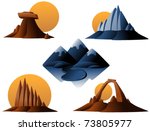 Mountains And Monuments Vector...