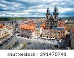 top views of the old town in Prague