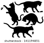 four illustrated silhouettes of ... | Shutterstock . vector #141194851