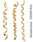 golden serpentine streamers... | Shutterstock . vector #352097411