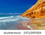 A view of beautiful sandy beach. Summer seascape, summer in Spain 2021 Costa Blanca sea coast, photobank images