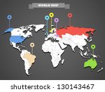 world map infographic template. ... | Shutterstock .eps vector #130143467