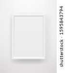 empty white frame on a white... | Shutterstock .eps vector #1595843794