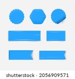 paper glued blue stickers... | Shutterstock .eps vector #2056909571