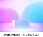 bright studio with white podium ... | Shutterstock .eps vector #2105536664
