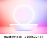 empty studio with neon glow and ... | Shutterstock .eps vector #2105622464