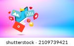 internet entertainment concept. ... | Shutterstock .eps vector #2109739421