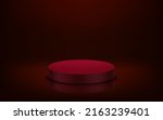 dusk red studio with round... | Shutterstock .eps vector #2163239401