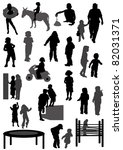 collection of silhouettes of... | Shutterstock .eps vector #82031371
