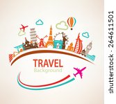 world travel  landmarks... | Shutterstock .eps vector #264611501