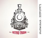Retro Train  Vintage  Vector...