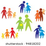 happy family icons collection... | Shutterstock .eps vector #94818202