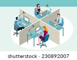 four office workers in a office ... | Shutterstock .eps vector #230892007