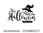 happy halloween message vector... | Shutterstock .eps vector #1516883117