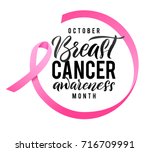 vector breast cancer awareness... | Shutterstock .eps vector #716709991