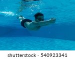 Happy Young Asian Kid With Swim ...