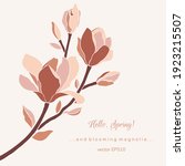 magnolia branch with blossoming ... | Shutterstock .eps vector #1923215507