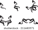 set of abstract floral symbols | Shutterstock . vector #211683571