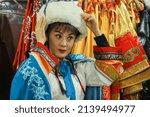 Small photo of Tangshan, China - December 21, 2021:The dramatist is dressing up in the dressing room, North China