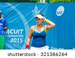 Small photo of BANGKOK - SEPTEMBER 20 : Jesica Wacnik of USA in Chang ITF (International Tennis Federation) Pro Circuit 2015 15,000$ women at Rama Gardens Hotel on September 20, 2015 in Bangkok ,Thailand.