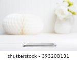 smartphone on the table with... | Shutterstock . vector #393200131