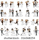set of wedding pictures  bride... | Shutterstock .eps vector #316368254