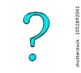 shiny teal blue glass question... | Shutterstock . vector #1052892041