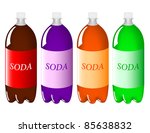 two liter bottles of soda in... | Shutterstock . vector #85638832