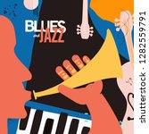 jazz music festival poster with ... | Shutterstock .eps vector #1282559791