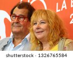 Small photo of VENICE, ITALY - SEPTEMBER 05: Bruno Raffaelli and Yolande Moreau attends 'The Summer House (Les Estivants)' photocall during the 75th Venice Film Festival on September 5, 2018 in Venice, Italy