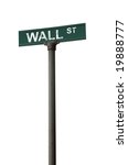 Wall Street Sign Over A White...
