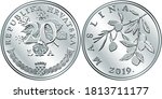 croatian 20 lipa coin  olive... | Shutterstock .eps vector #1813711177