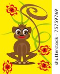 small animation monkey on the... | Shutterstock .eps vector #75759769