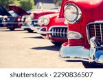 Vintage classic cars at car show
