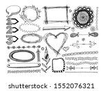set of doodle frame  dividers... | Shutterstock . vector #1552076321