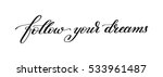 follow your dreams handwritten... | Shutterstock . vector #533961487