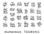 set of 25 hand lettering... | Shutterstock .eps vector #722281411