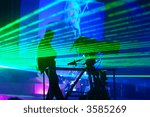 Laser show on performance of musical group