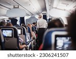 Interior of airplane with...