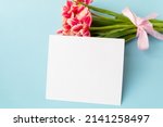 very beautiful spring tulips on ... | Shutterstock . vector #2141258497