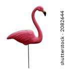 Pink Plastic Flamingo Isolated...