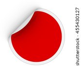 blank red circle sticker with... | Shutterstock . vector #455430127