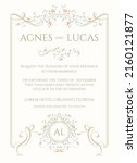 elegant wedding invitation.... | Shutterstock .eps vector #2160121877