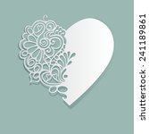 white heart made of paper. eps... | Shutterstock .eps vector #241189861
