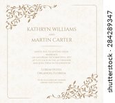 invitation card with floral... | Shutterstock .eps vector #284289347
