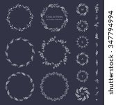 collection of floral wreaths... | Shutterstock .eps vector #347794994