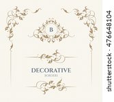 decorative vector monogram and... | Shutterstock .eps vector #476648104