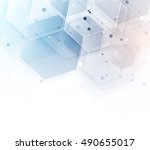 abstract hexagon background.... | Shutterstock .eps vector #490655017