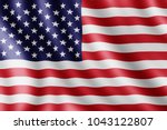 usa flag  realistic illustration | Shutterstock . vector #1043122807