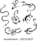 stylized creature. vector set | Shutterstock .eps vector #102121027
